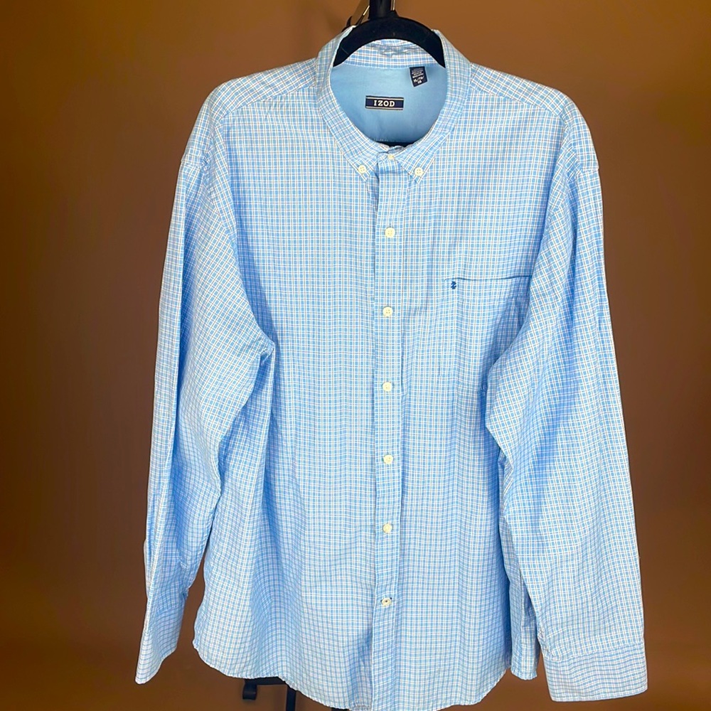 IZOD- Blue Button up Long Sleeve Shirt